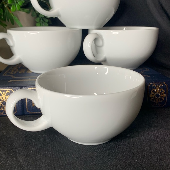 Set of 4 WHITE by Denby flat tea / coffee cups - Picture 5 of 7